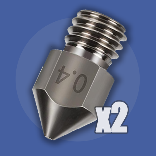 2x mk8 Style Hardened Steel Nozzles 0.4mm